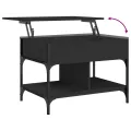 Table basse noir 70x50x50 cm bois d'ingénierie et métal