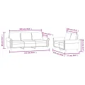 Ensemble de canapés 2 pcs avec coussins Noir Velours