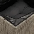Canapé de jardin avec coussins 3 places gris résine tressée