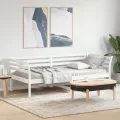 Lit de jour blanc 100x200 cm bois de pin massif