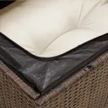 Canapé de jardin sans accoudoirs coussins brun résine tressée