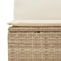 Canapé de jardin avec coussins 3 places beige résine tressée