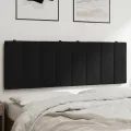 Coussin de tête de lit noir 140 cm velours