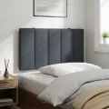 Coussin de tête de lit gris foncé 90 cm velours