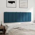 Coussin de tête de lit bleu 140 cm velours