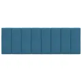 Coussin de tête de lit bleu 140 cm velours