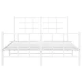 Cadre de lit métal avec tête de lit/pied de lit blanc 140x190cm