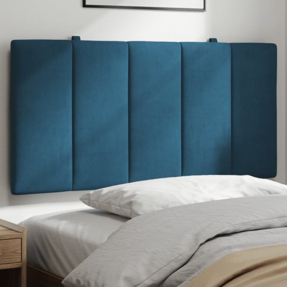 Coussin de tête de lit bleu 100 cm velours