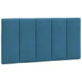 Coussin de tête de lit bleu 100 cm velours