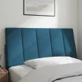 Coussin de tête de lit bleu 100 cm velours