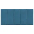 Coussin de tête de lit bleu 100 cm velours