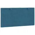 Coussin de tête de lit bleu 100 cm velours