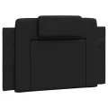 Coussin de tête de lit noir 80 cm similicuir