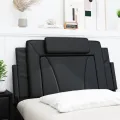 Coussin de tête de lit noir 100 cm similicuir