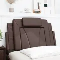 Coussin de tête de lit marron 90 cm similicuir