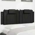 Coussin de tête de lit noir 120 cm similicuir