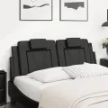 Coussin de tête de lit noir 120 cm similicuir
