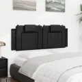 Coussin de tête de lit noir 120 cm similicuir