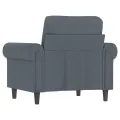 Fauteuil Gris foncé 60 cm Velours