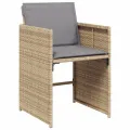 Chaises de jardin avec coussins lot de 4 mélange beige