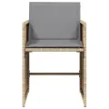 Chaises de jardin avec coussins lot de 4 mélange beige