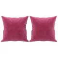 Canapé 2 places avec oreillers bordeaux 140 cm velours
