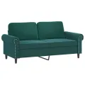 Canapé à 2 places Vert foncé 140 cm Velours