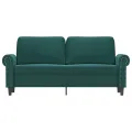 Canapé à 2 places Vert foncé 140 cm Velours