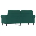 Canapé à 2 places Vert foncé 140 cm Velours