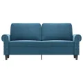 Canapé à 2 places Bleu 140 cm Velours