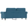 Canapé à 2 places Bleu 140 cm Velours