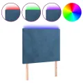 Tête de lit à LED Bleu foncé 80x5x118/128 cm Velours