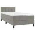cadre de lit et matelas et LED Gris clair 90x190cm