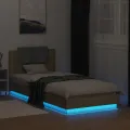 Cadre de lit tête de lit et lumières LED chêne sonoma 100x200cm