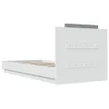 Cadre de lit avec tête de lit et lumières LED blanc 100x200 cm