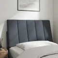 Coussin de tête de lit gris foncé 80 cm velours