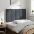 Coussin de tête de lit gris foncé 80 cm velours