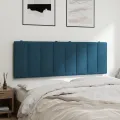 Coussin de tête de lit bleu 120 cm velours