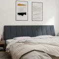 Coussin de tête de lit gris foncé 200 cm velours