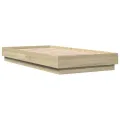 Cadre de lit avec lumières LED chêne sonoma 90x190 cm