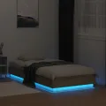 Cadre de lit avec lumières LED chêne sonoma 90x190 cm