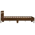 Cadre de lit avec tête de lit et LED chêne marron 135x190 cm