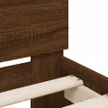 Cadre de lit avec tête de lit et LED chêne marron 135x190 cm