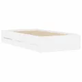 Cadre de lit avec tiroirs blanc 90x200 cm bois d'ingénierie