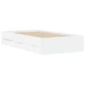 Cadre de lit avec tiroirs blanc 90x200 cm bois d'ingénierie