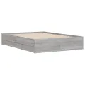 Cadre de lit et tiroirs sonoma gris 135x190 cm bois ingénierie