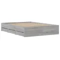 Cadre de lit et tiroirs sonoma gris 135x190 cm bois ingénierie