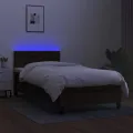 cadre de lit avec matelas et LED Noir 90x190cm Tissu