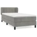 cadre de lit et matelas Gris clair 90x190 cm Velours
