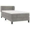 cadre de lit et matelas Gris clair 90x190 cm Velours